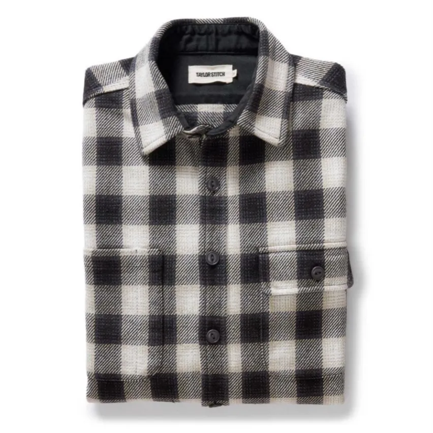The Moto Utility Shirt | White Smoke Plaid