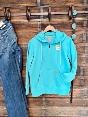 The Oakley 1/2 Zip Hoodie in Light Blue
