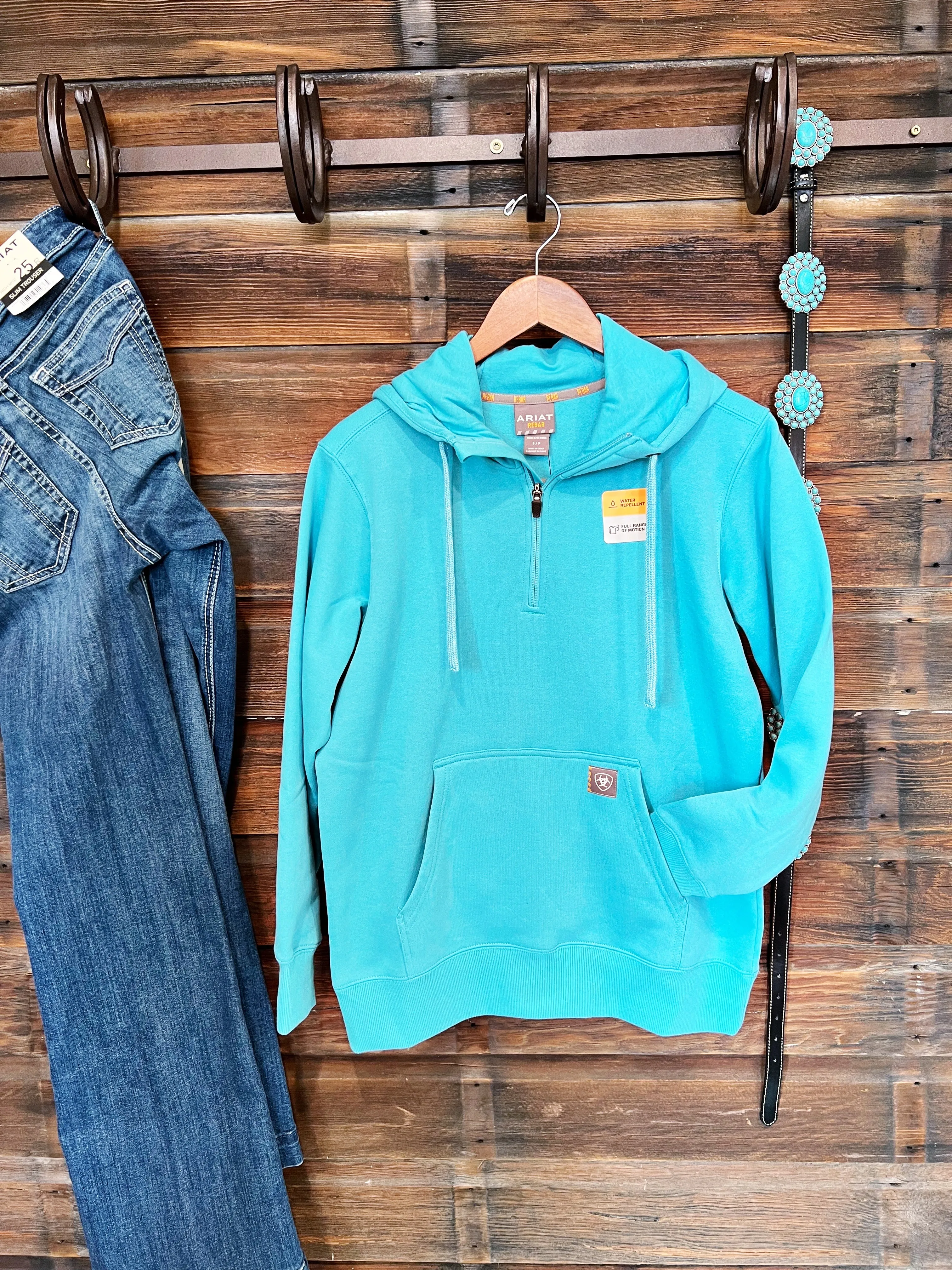 The Oakley 1/2 Zip Hoodie in Light Blue