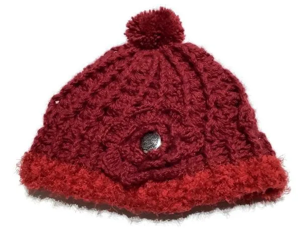 THE RED ALPACA HAT, crochet beanie hat, woman's size 23.5, for cold weather, for her, valentine's day gift