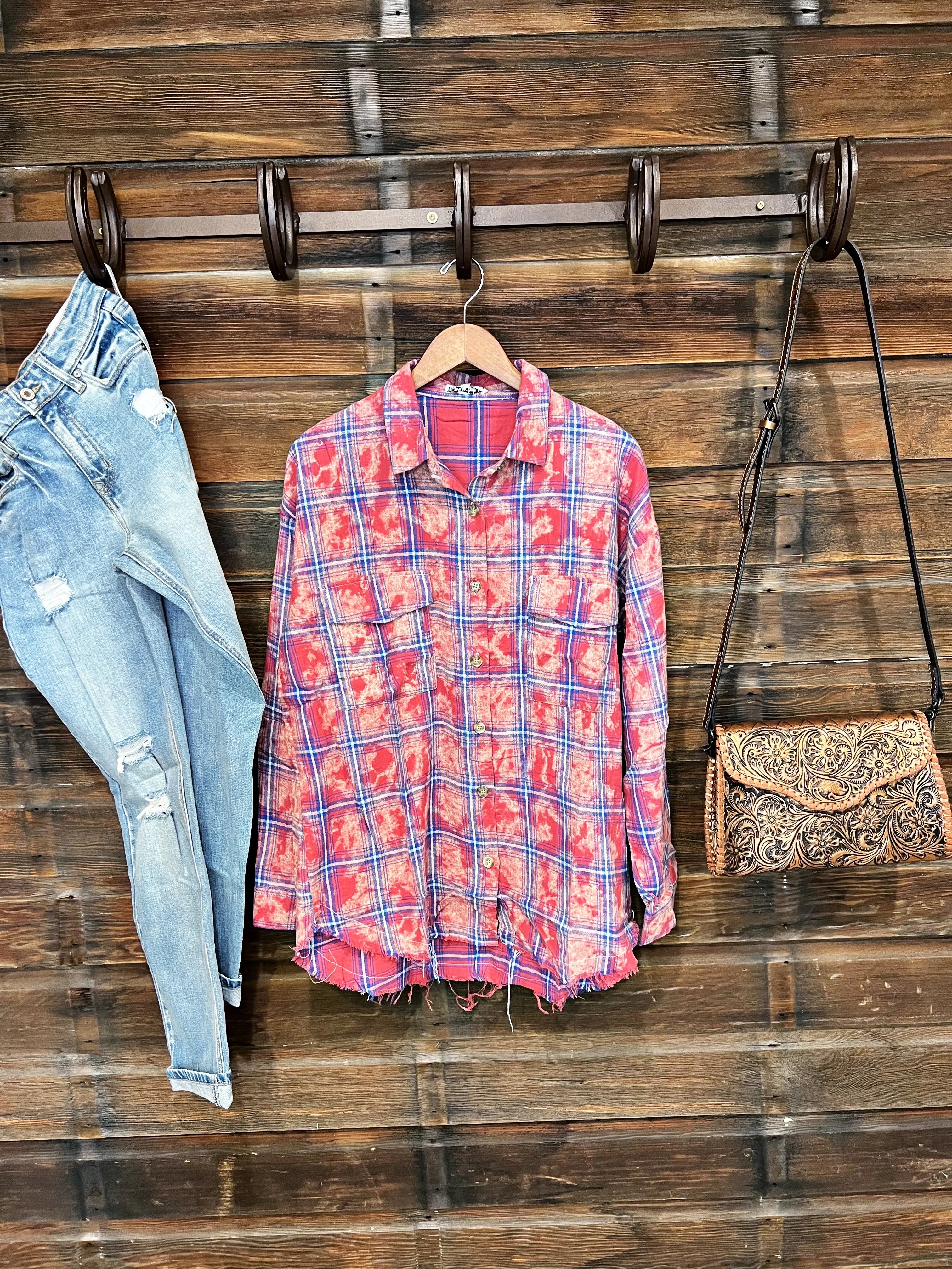 The Ryan Bleached Plaid Top