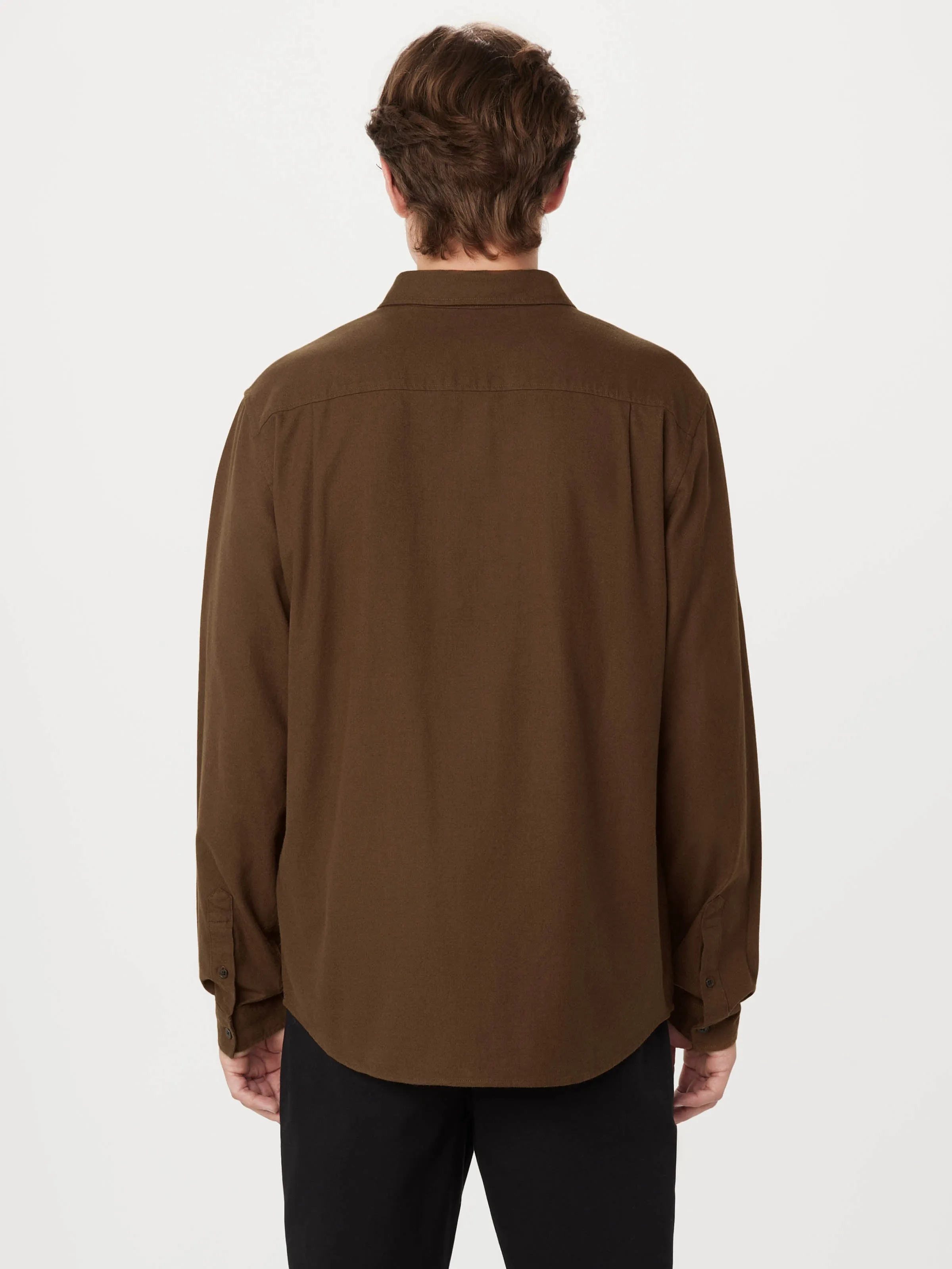 The Yak Wool Flannel Shirt in Light Greige