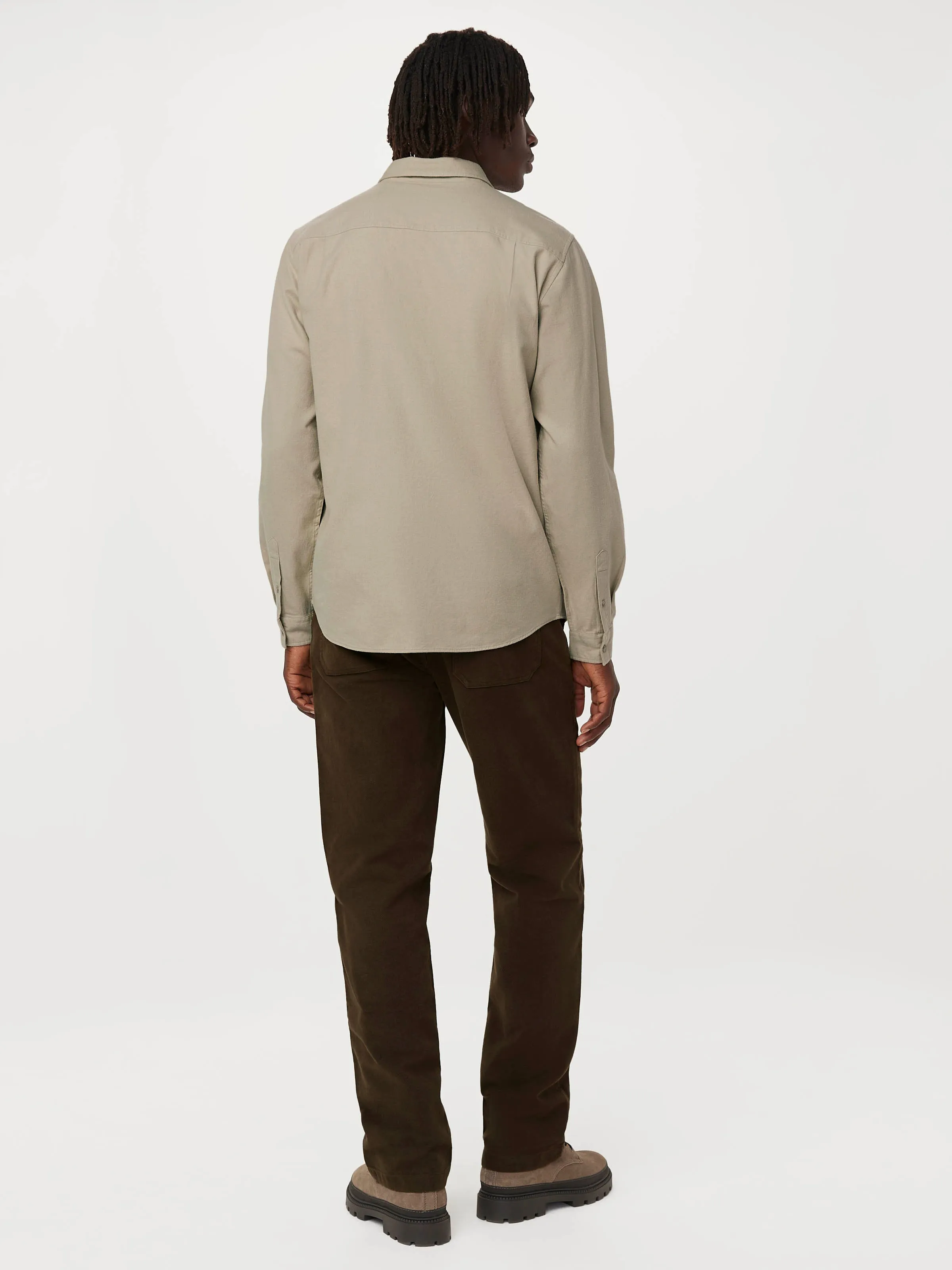 The Yak Wool Flannel Shirt in Light Greige