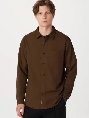 The Yak Wool Flannel Shirt in Light Greige