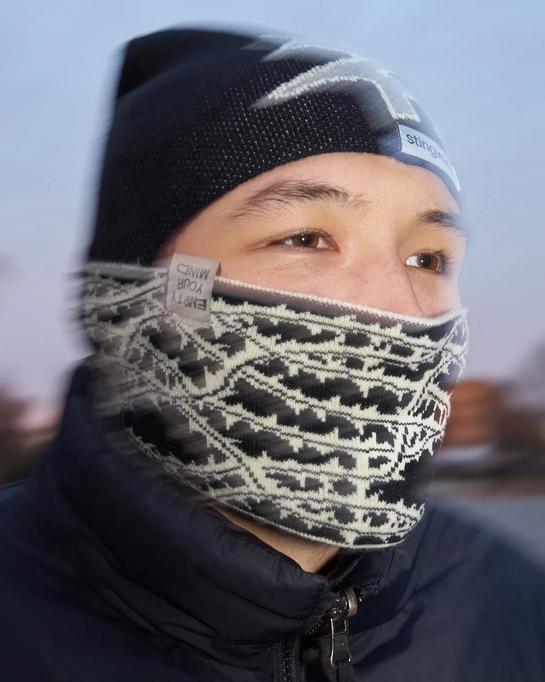 Thorn knit head band white/black