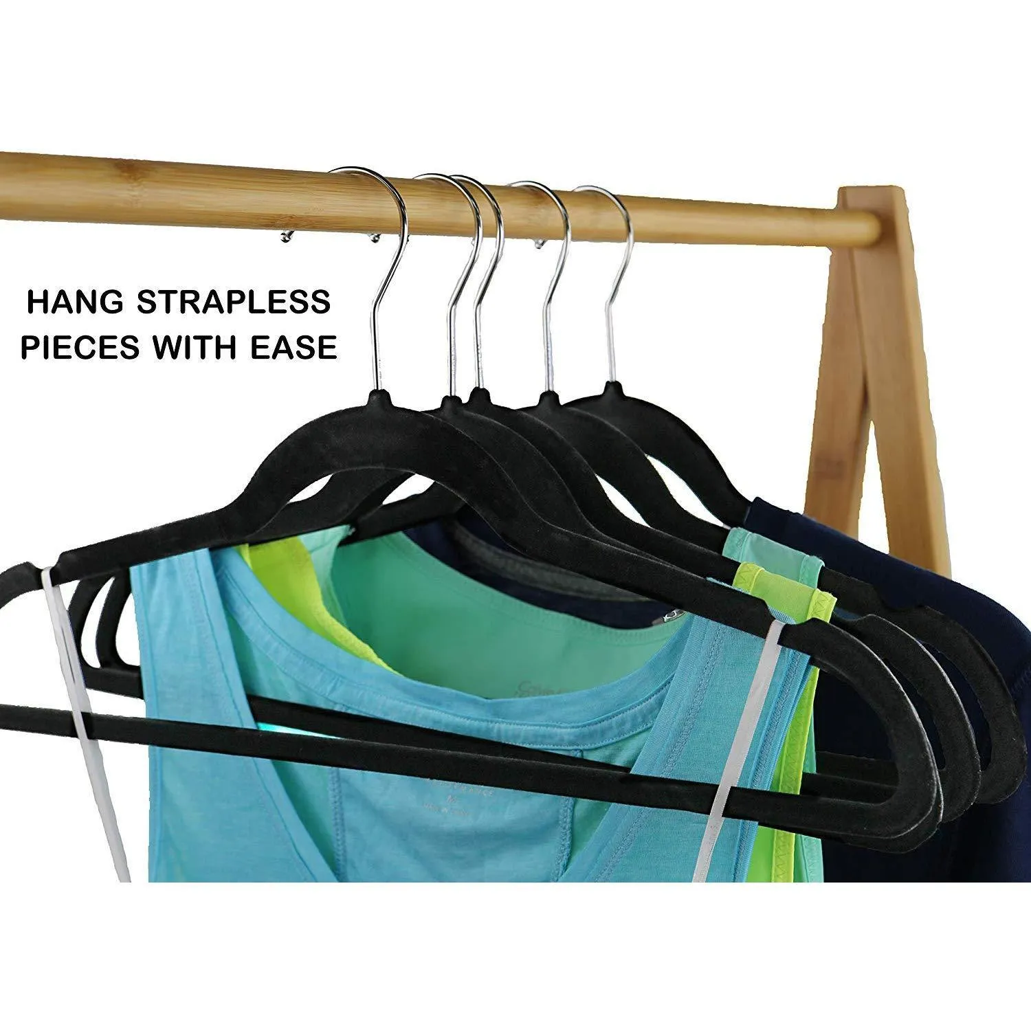Topgalaxy.Z Velvet Suit Hangers, 20 Pack Closet Clothes Hangers - Non Slip Hangers for Coat Hanger, Pants Hangers, Dorm Hangers (Black)