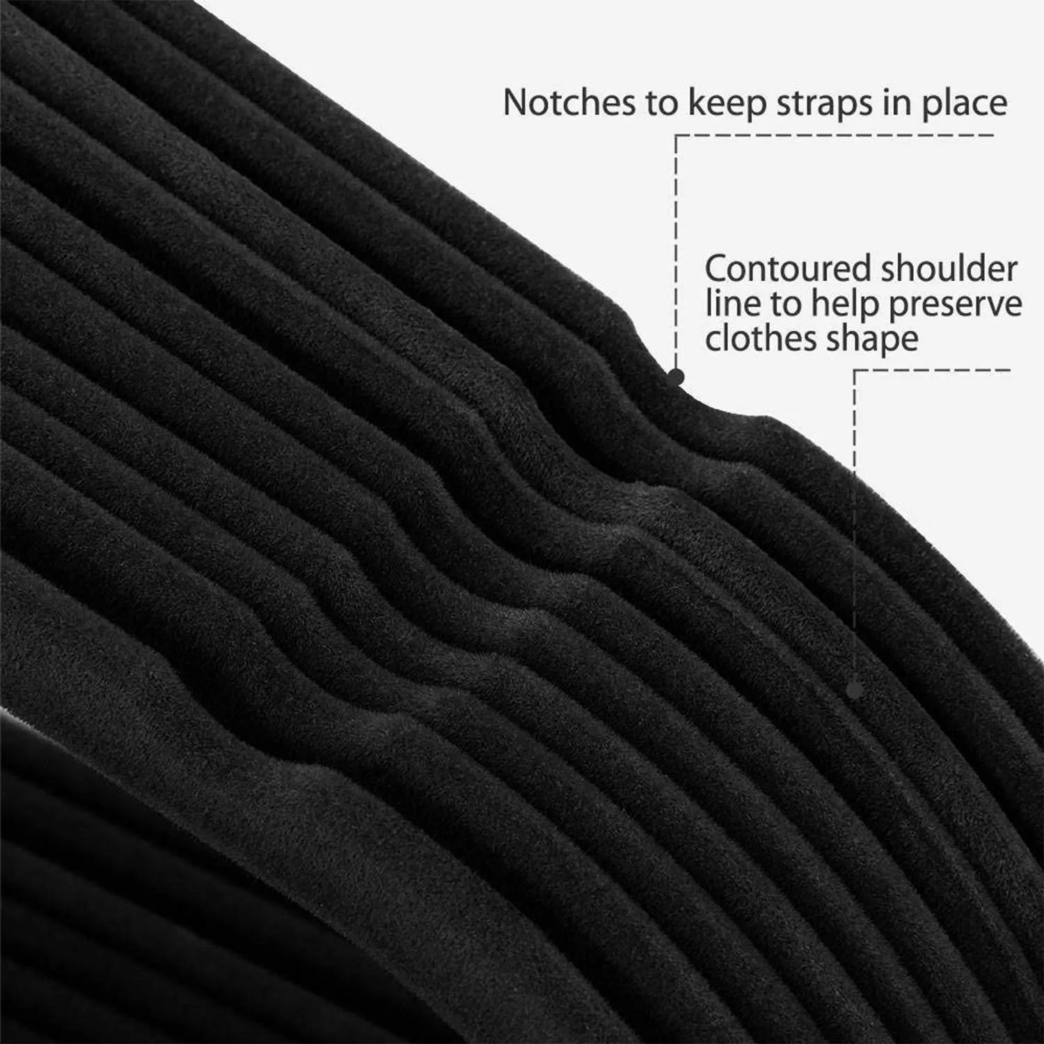 Topgalaxy.Z Velvet Suit Hangers, 20 Pack Closet Clothes Hangers - Non Slip Hangers for Coat Hanger, Pants Hangers, Dorm Hangers (Black)