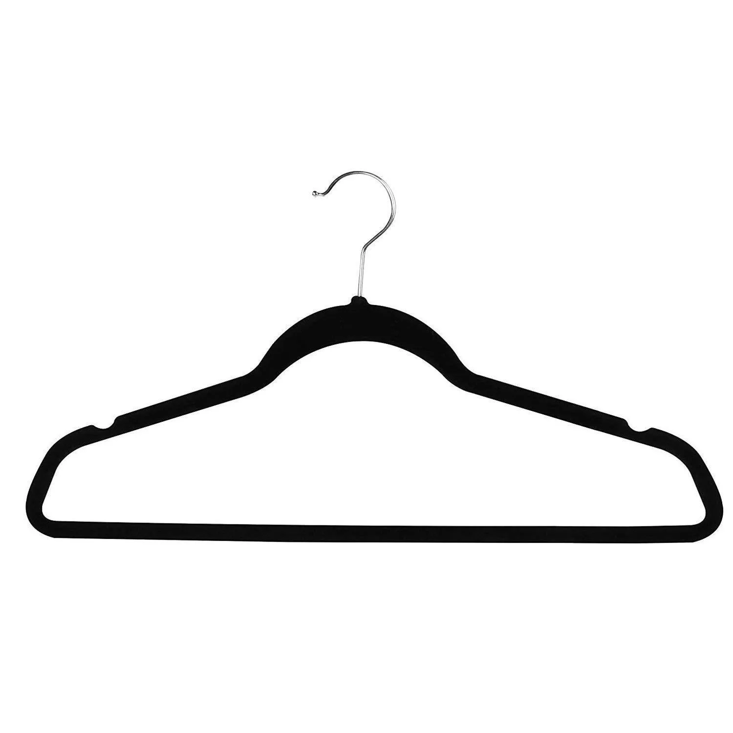 Topgalaxy.Z Velvet Suit Hangers, 20 Pack Closet Clothes Hangers - Non Slip Hangers for Coat Hanger, Pants Hangers, Dorm Hangers (Black)