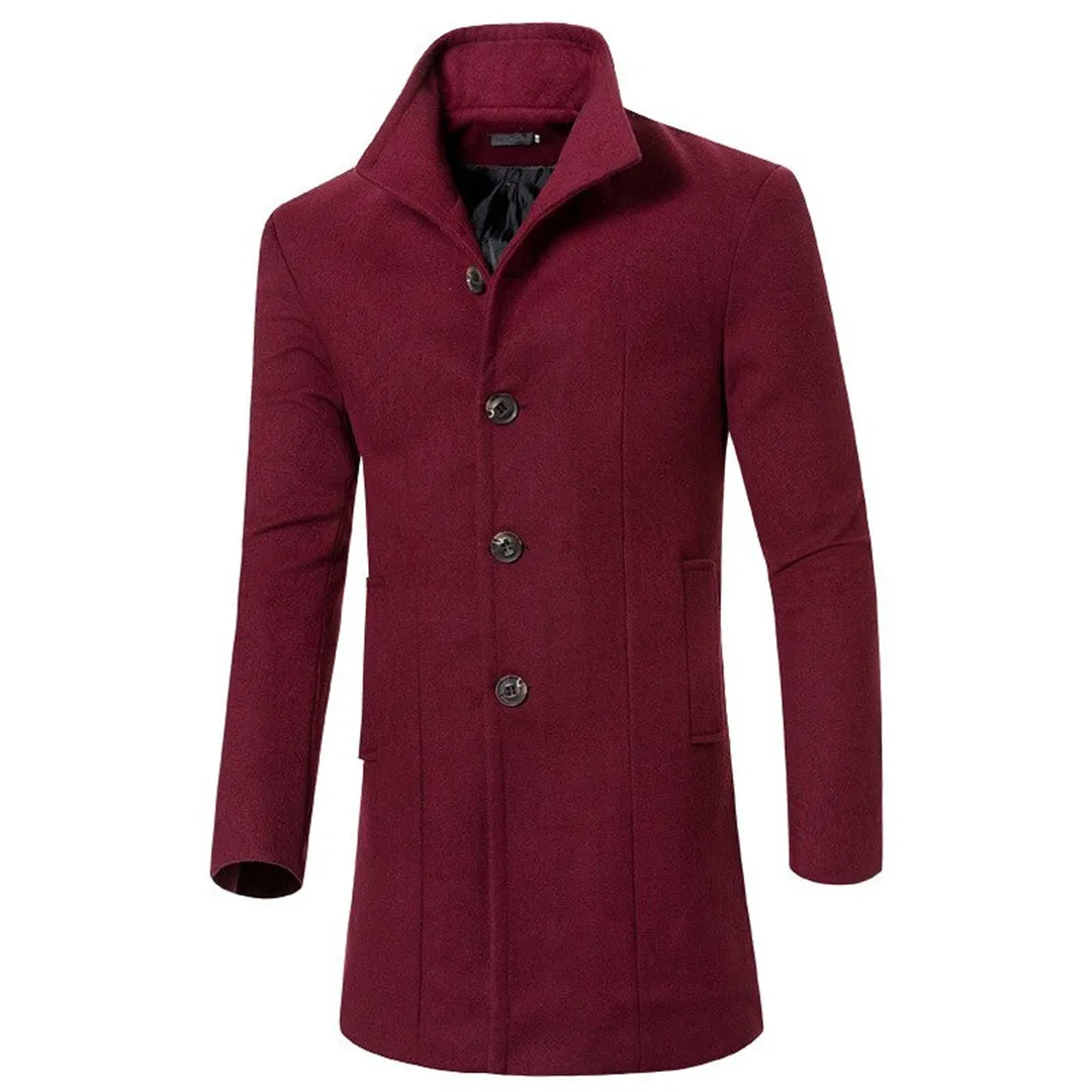 Trench Noir™ | Men's Warm Trench Coat | Notch Collar, Water-Resistant Fabric & Stylish Design