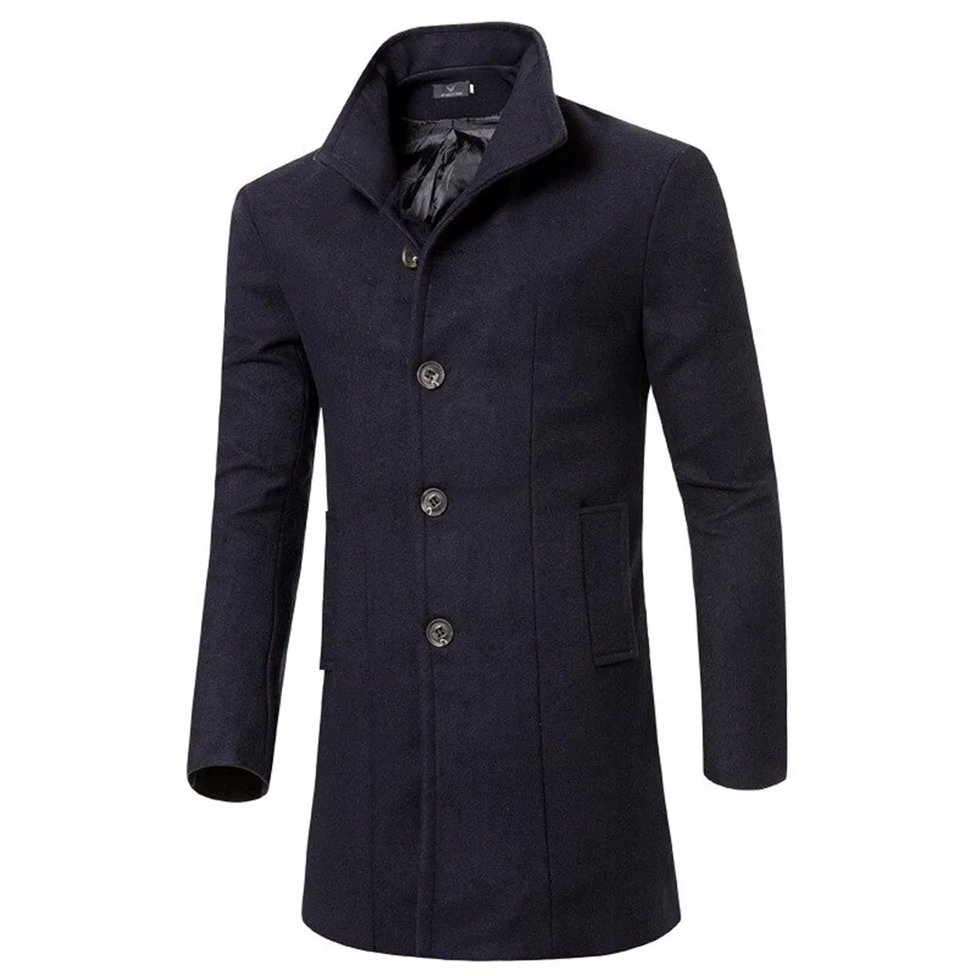 Trench Noir™ | Men's Warm Trench Coat | Notch Collar, Water-Resistant Fabric & Stylish Design
