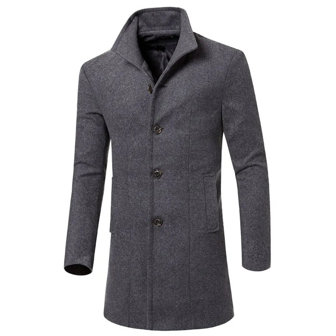 Trench Noir™ | Men's Warm Trench Coat | Notch Collar, Water-Resistant Fabric & Stylish Design