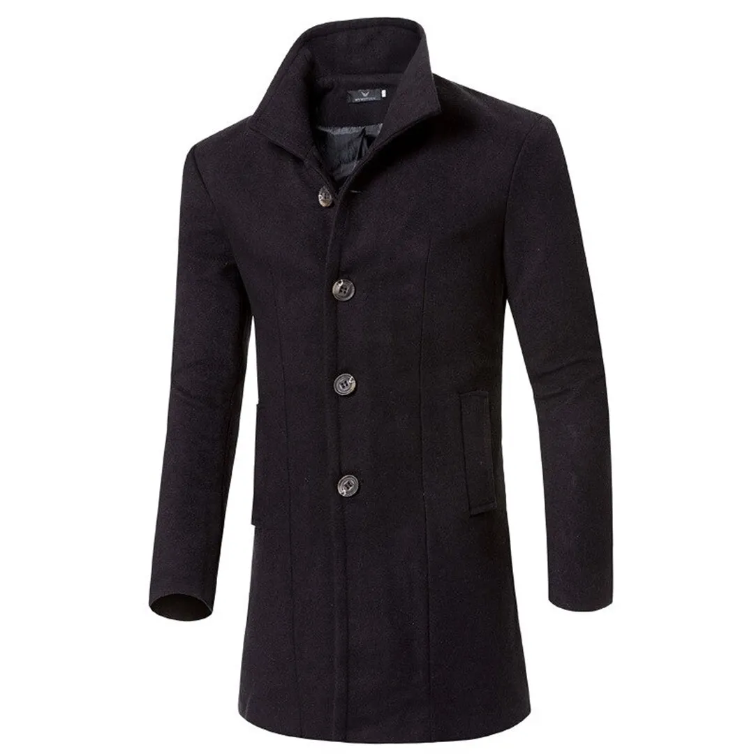 Trench Noir™ | Men's Warm Trench Coat | Notch Collar, Water-Resistant Fabric & Stylish Design