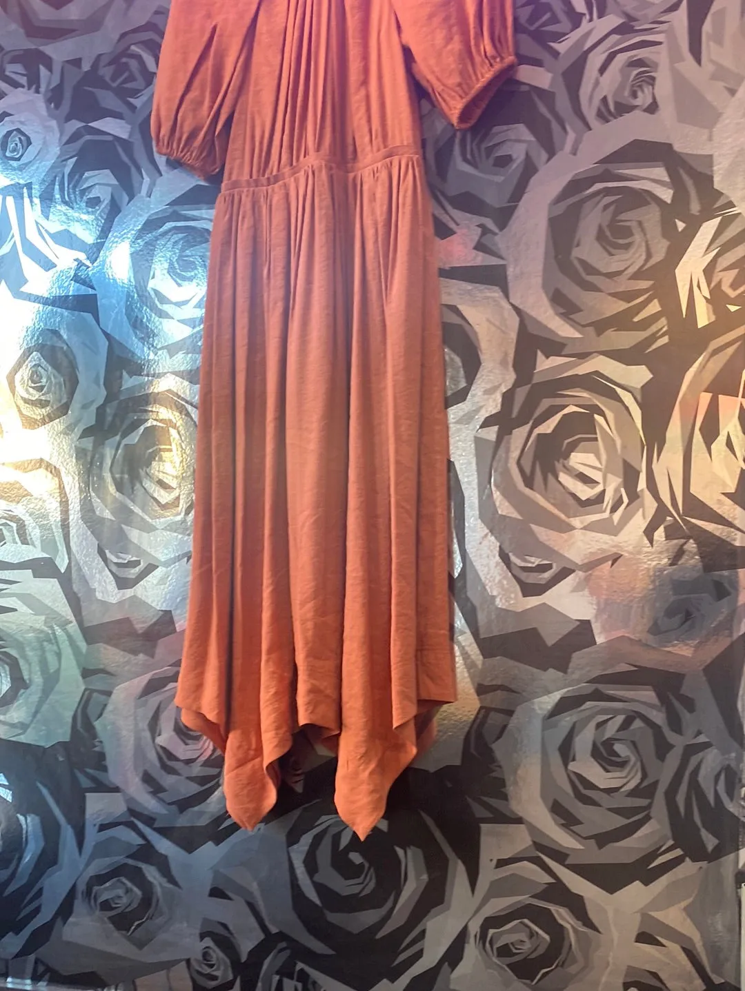 Ulla Johnson Short Puff Sleeve Salmon Maxi Dress