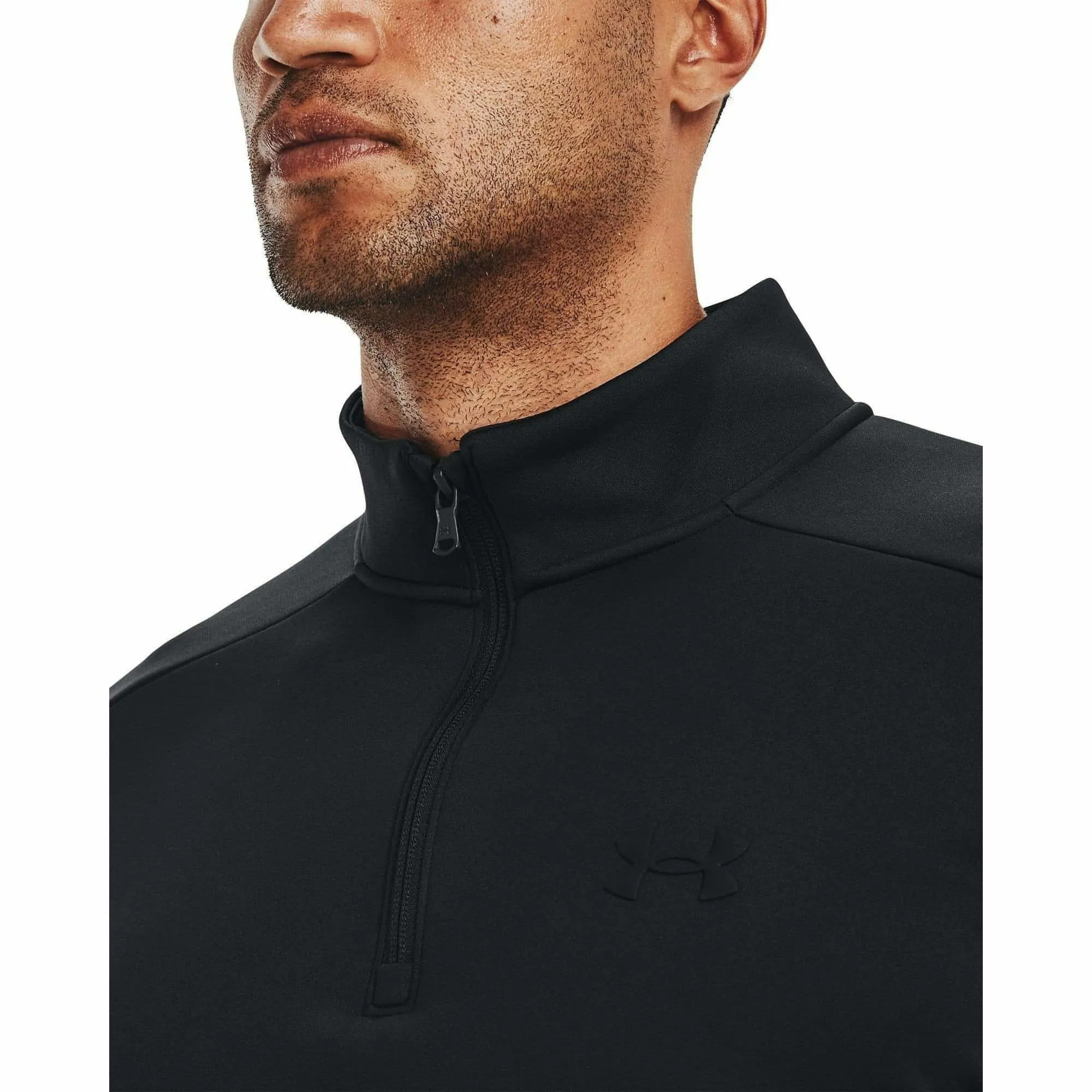Under Armour Fleece Half Zip Long Sleeve Mens Training Top - Black