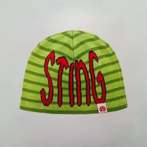 V Speshal Organic Strawberry Beanie Green Stripes