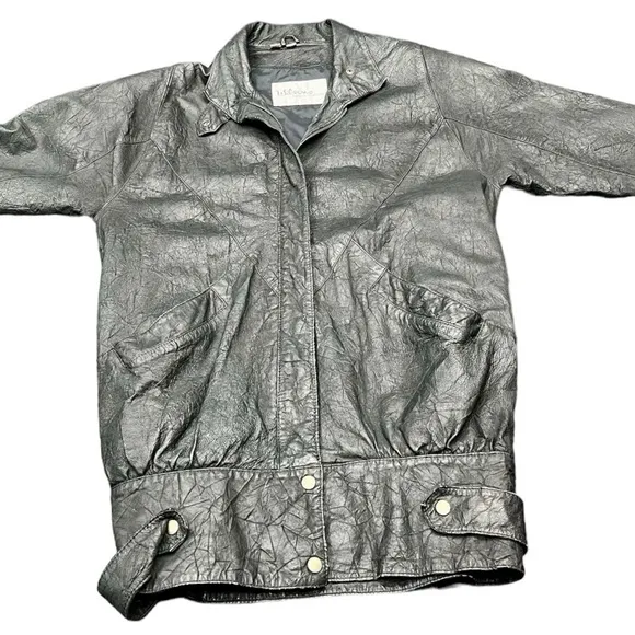 Vintage Wilson Leather Long Bomber Jacket Size Medium