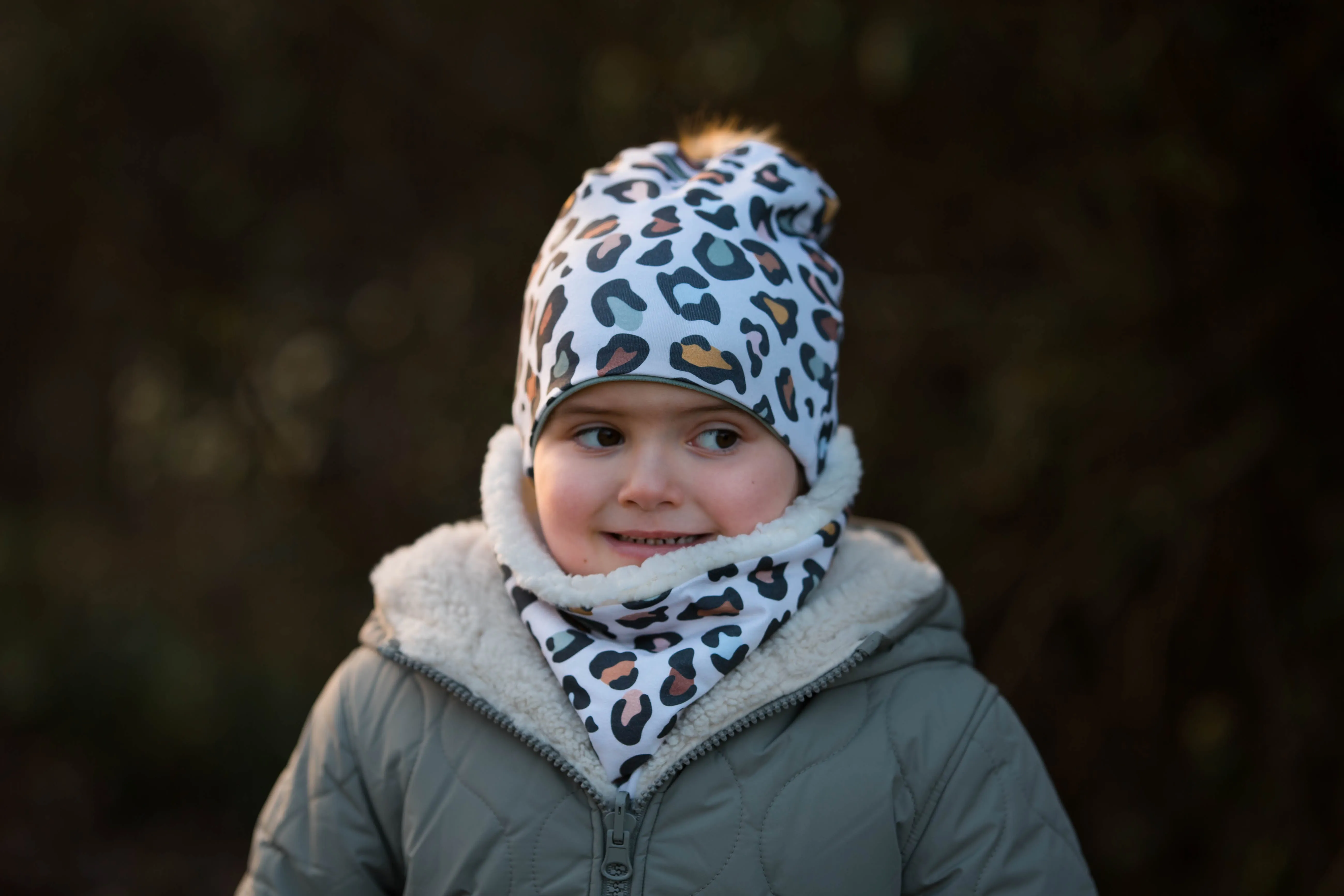 Watercolour Leopard Bobble Hat