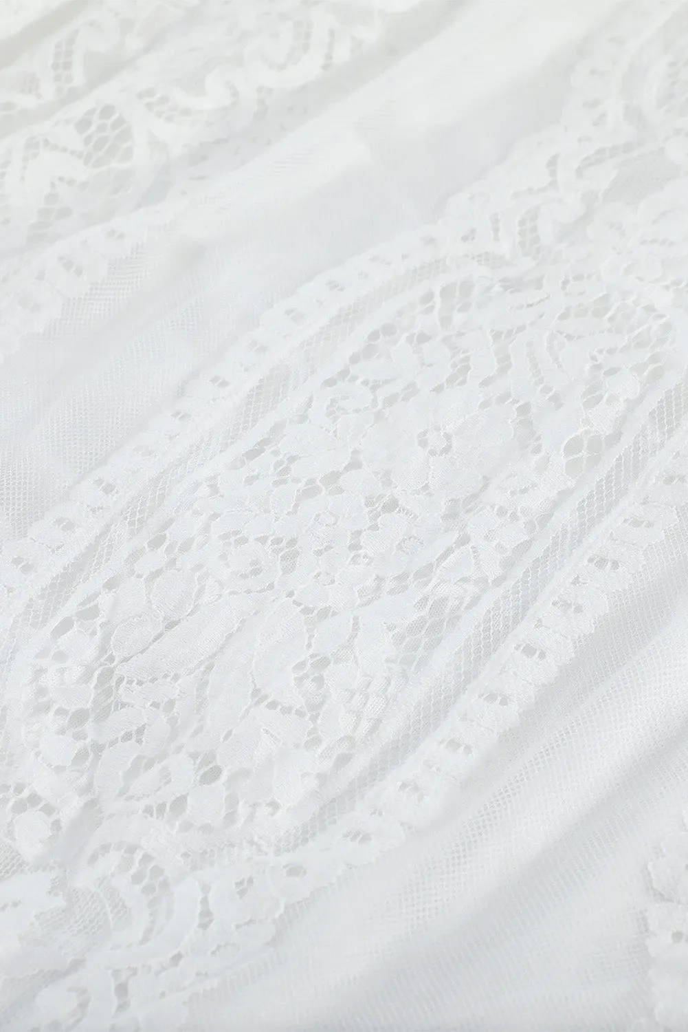 White Blue Fill Your Heart Lace Maxi Dress