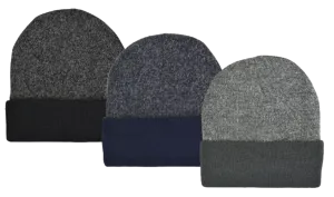 Winter-Hats Men's Fleece Lined Acrylic Knit Cuff Hat