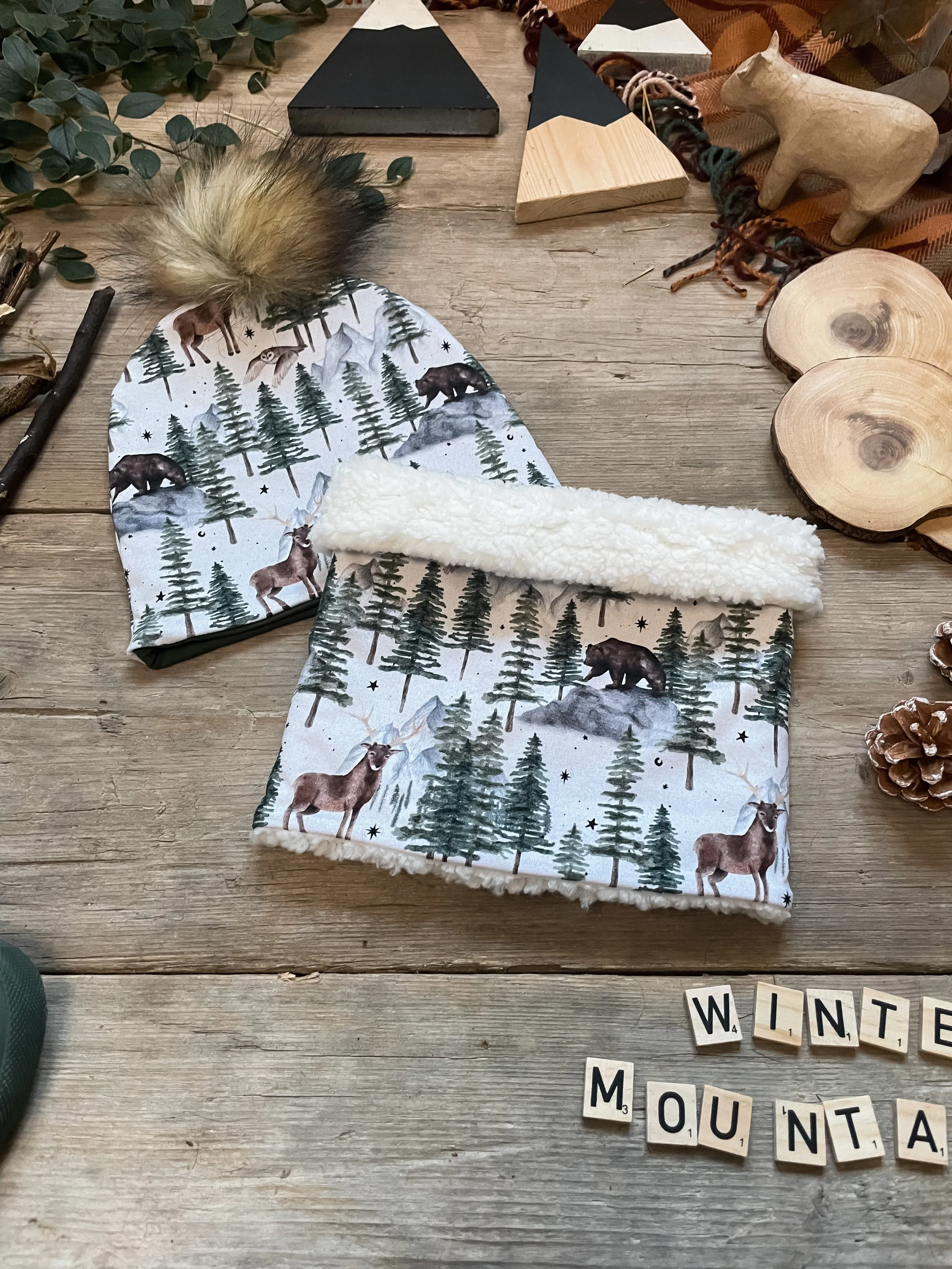 Winter Mountain Bobble Hat