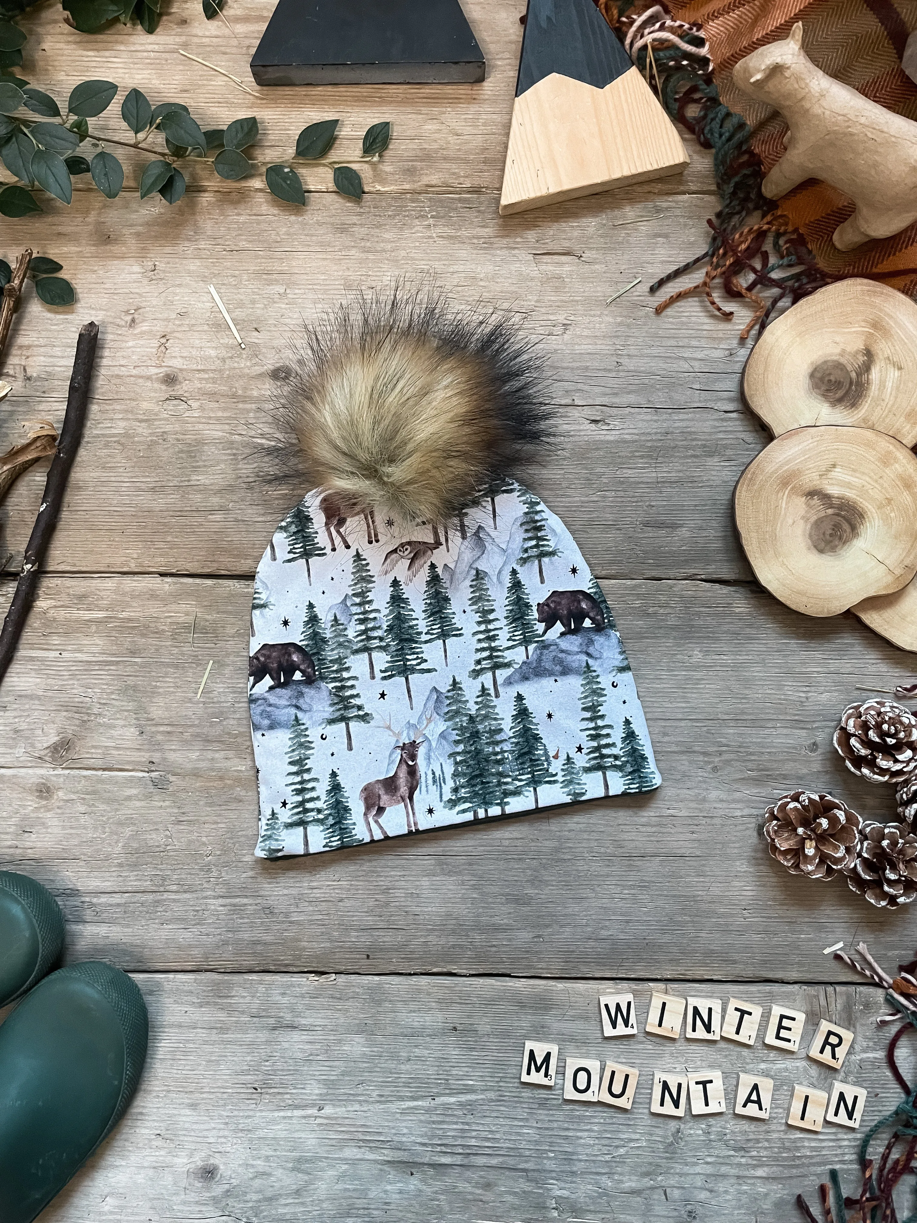 Winter Mountain Bobble Hat