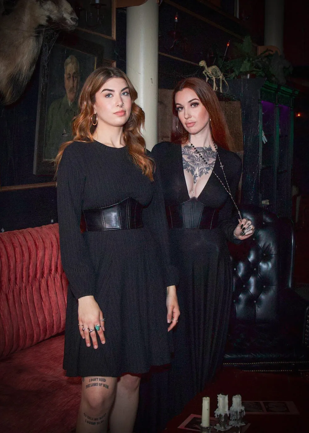 Witchwood Blair Vegan Leather Corset Maxi Dress Black