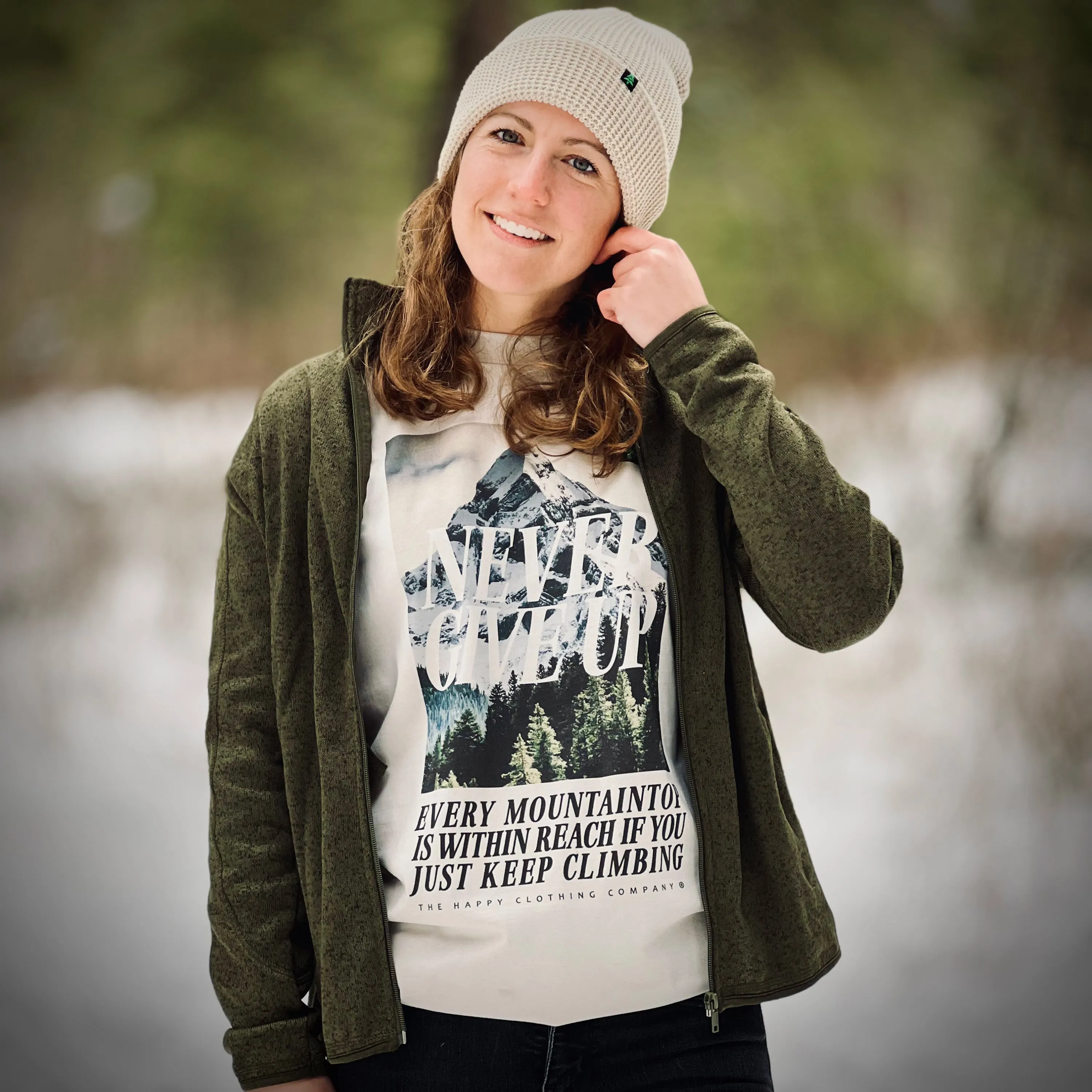 Women's Alpine Knit Full Zip Jacket w / Happiness Is Out There Label