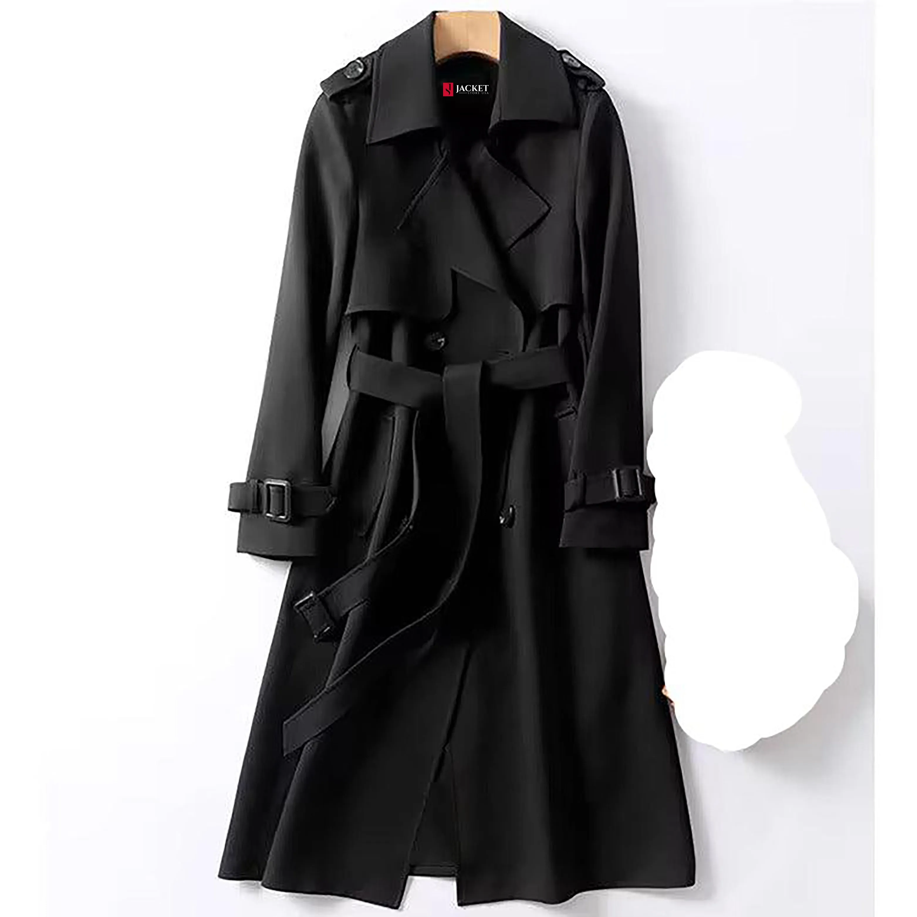 Women™s Double-Breasted British Style Windbreaker Trench Coat - Long, Streetwear