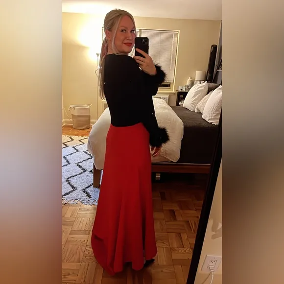 Worn 1x Karen Millen red maxi skirt