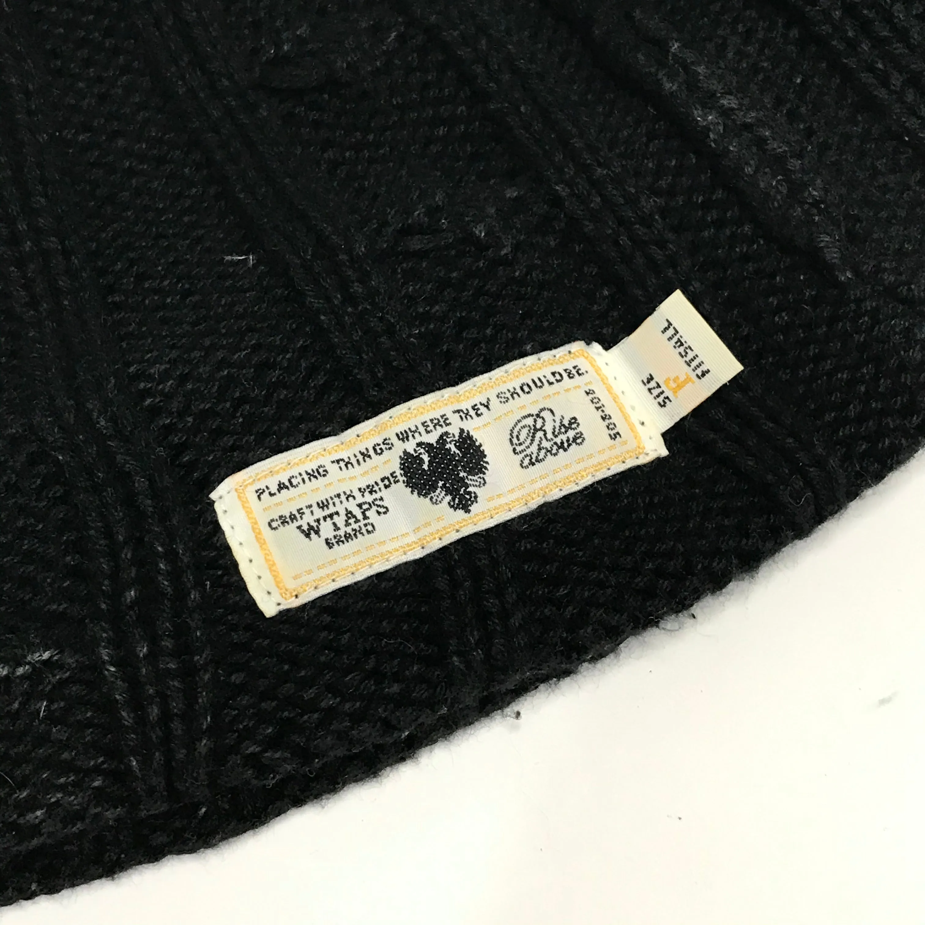 WTaps Blackwatch Cable Knit Beanie Black
