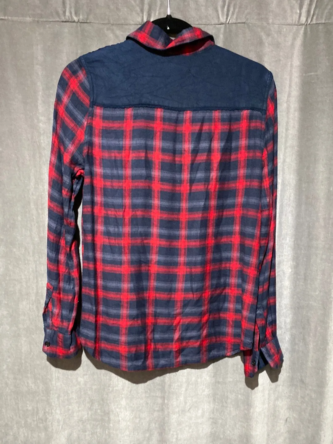 Zadig and Voltaire Blue and Red Plaid Flannel Button Down