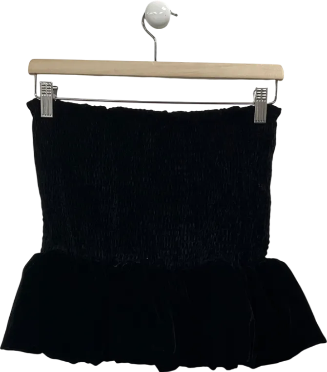 ZARA Black Velvet Bubble Skirt UK XS